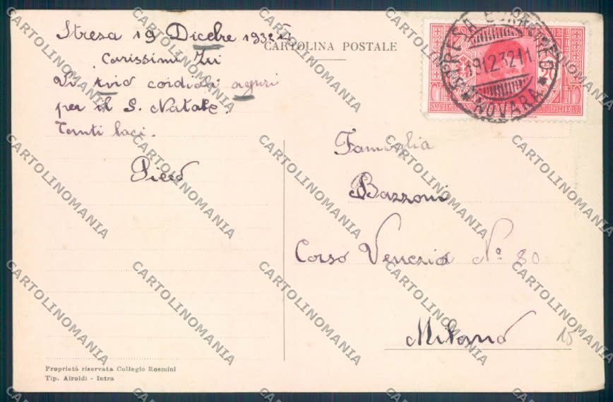 Verbania Stresa Collegio cartolina ZQ5565 – retro