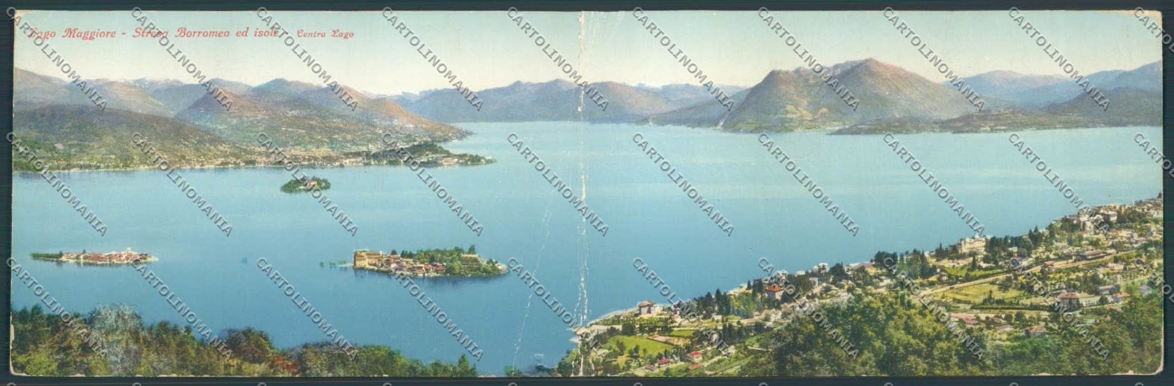 Verbania Stresa Doppia PIEGHINE STRAPPO cartolina ZQ5591 – fronte