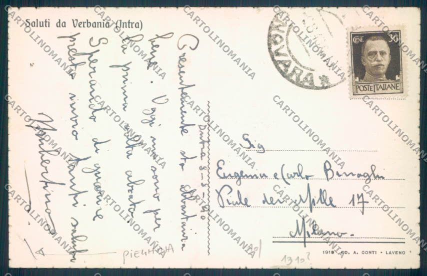 Verbania Intra PIEGHINA cartolina ZQ5675 – retro