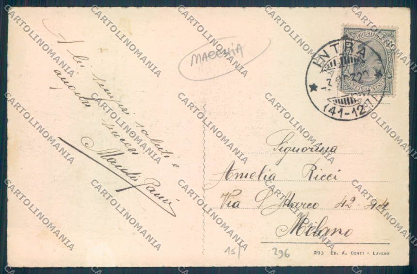 Verbania Intra Battello MACCHIA cartolina ZQ5725 – retro