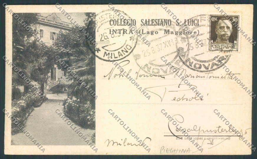 Verbania Intra Collegio PIEGA cartolina ZQ5760 – fronte