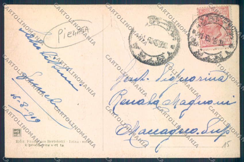Verbania Intra PIEGATA cartolina ZQ5770 – retro