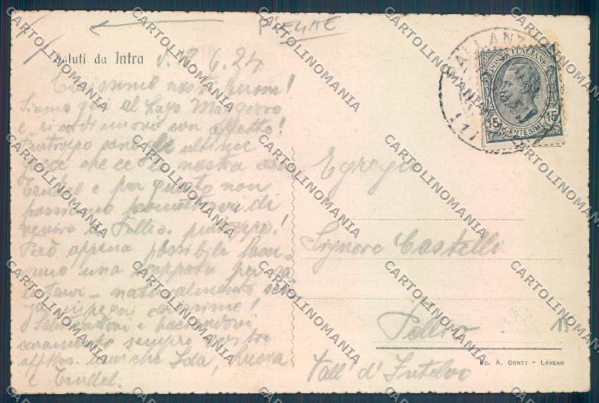 Verbania Intra PIEGHE cartolina ZQ5772 – retro