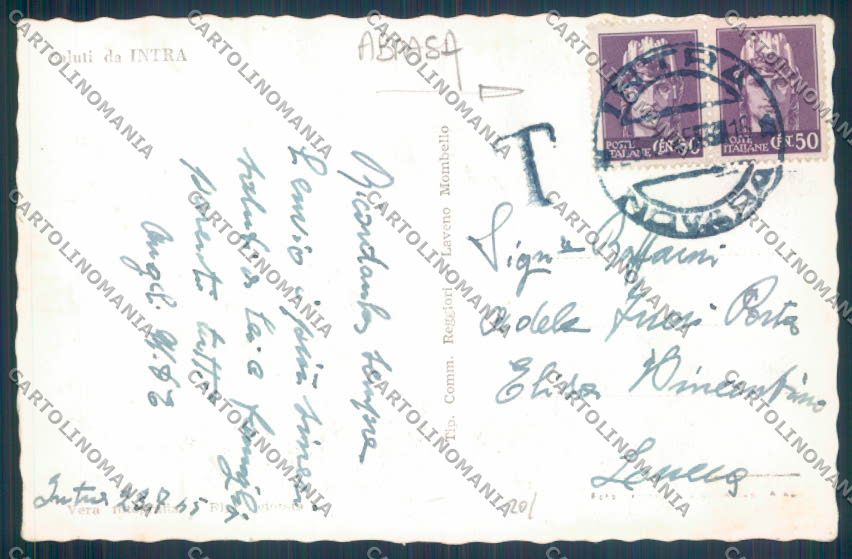 Verbania Intra Battello ABRASA Foto cartolina ZQ5873 – retro