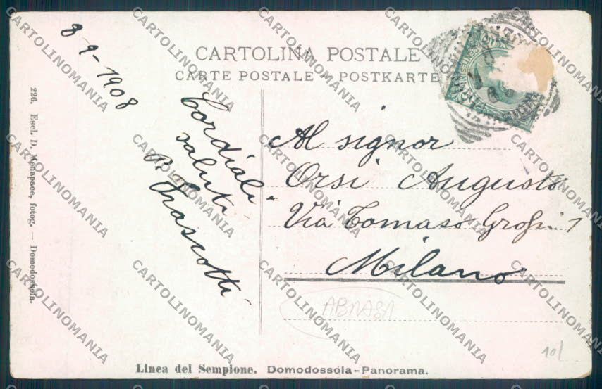 Verbania Domodossola ABRASA cartolina ZQ5892 – retro