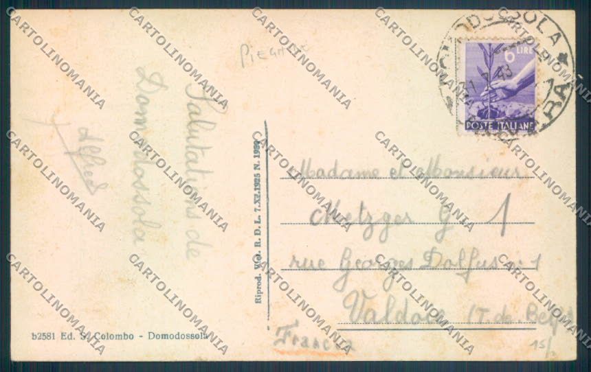 Verbania Domodossola PIEGHINE cartolina ZQ5955 – retro