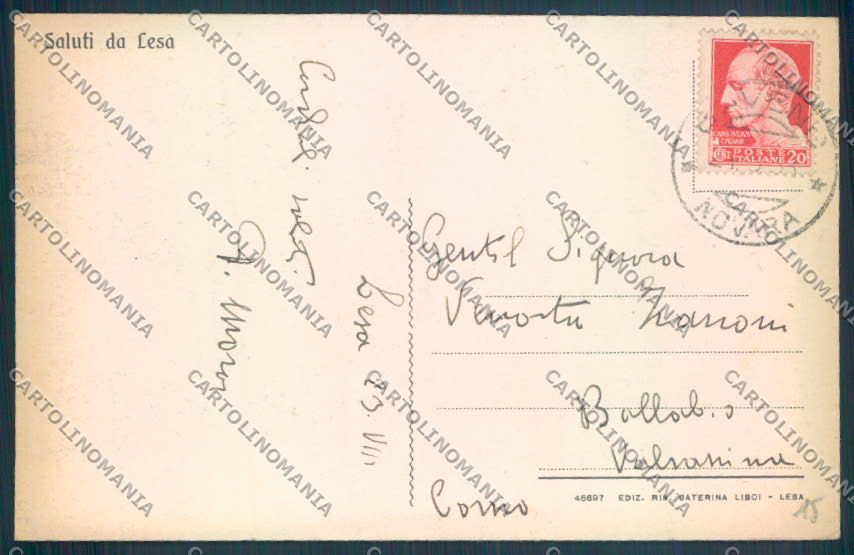 Novara Lesa Battello cartolina ZQ6018 – retro