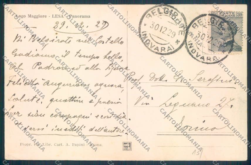 Novara Lesa cartolina ZQ6040 – retro