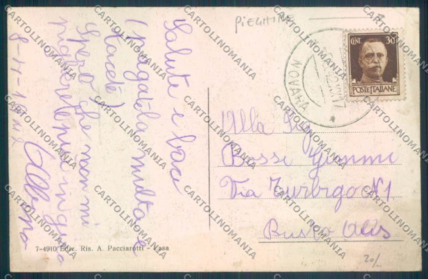 Novara Lesa Villa PIEGHINE cartolina ZQ6050 – retro