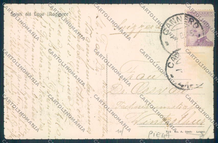 Verbania Cannero Riviera PIEGA cartolina ZQ6109 – retro
