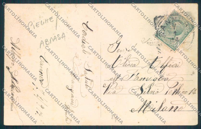 Verbania Cannero Riviera PIEGA ABRASA cartolina ZQ6125 – retro