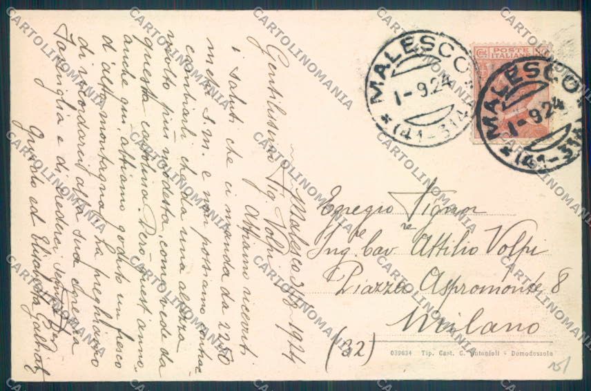 Verbania Malesco cartolina ZQ6146 – retro