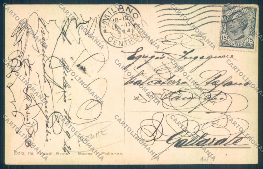 Verbania Pallanza PIEGHE cartolina ZQ6229 – retro