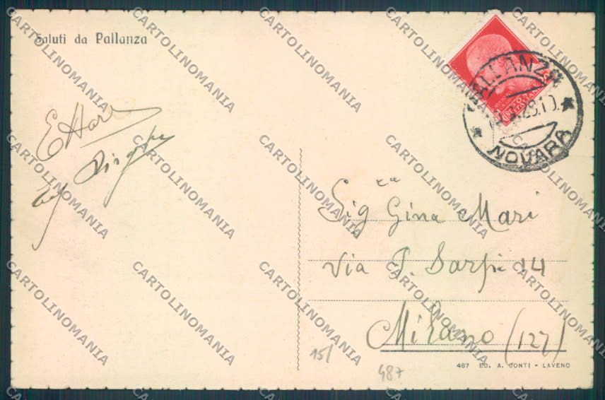 Verbania Pallanza Barca cartolina ZQ6301 – retro