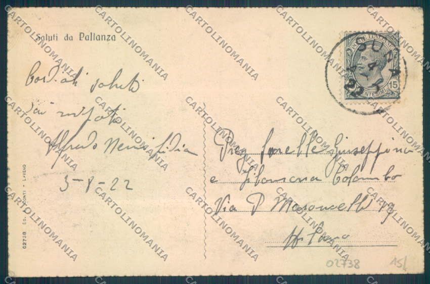 Verbania Pallanza Battello cartolina ZQ6303 – retro