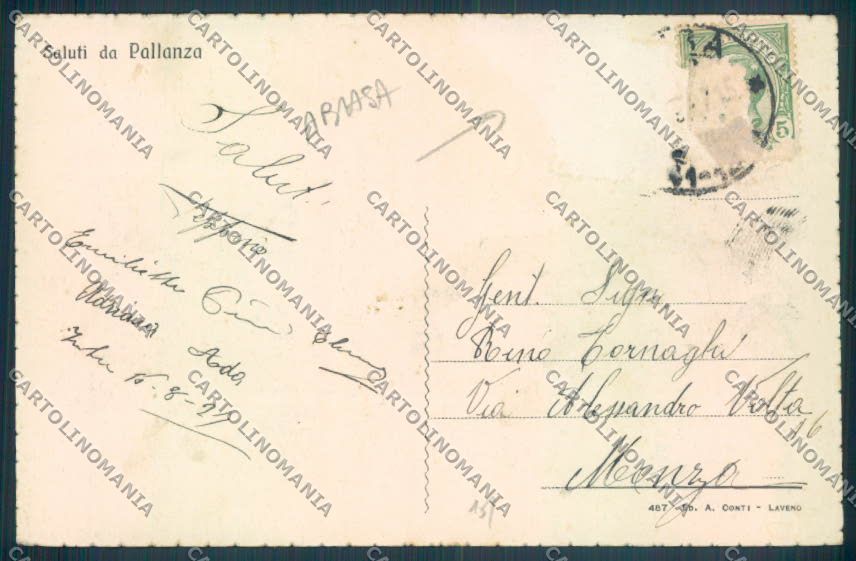 Verbania Pallanza Barca ABRASA cartolina ZQ6310 – retro