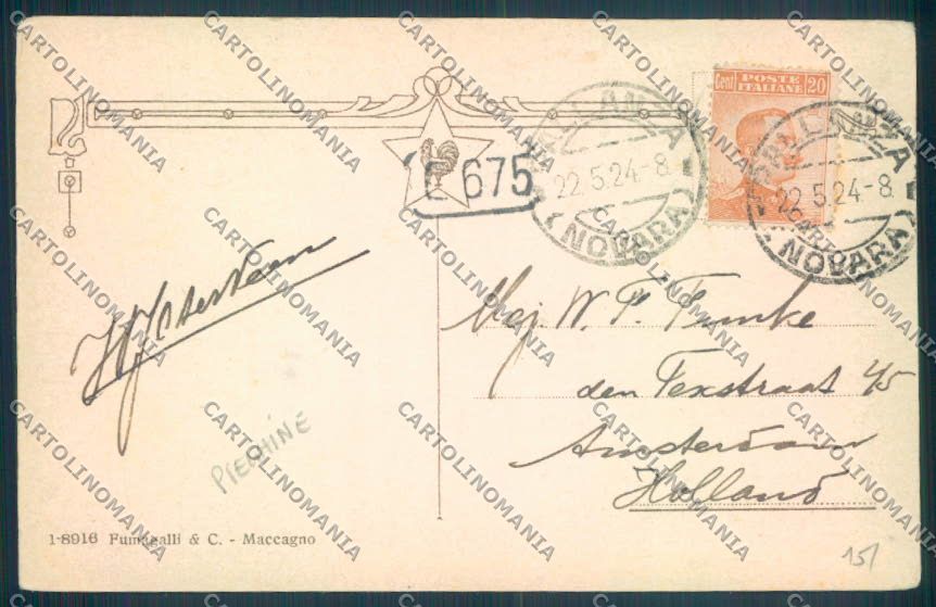 Verbania Pallanza Battello cartolina ZQ6314 – retro