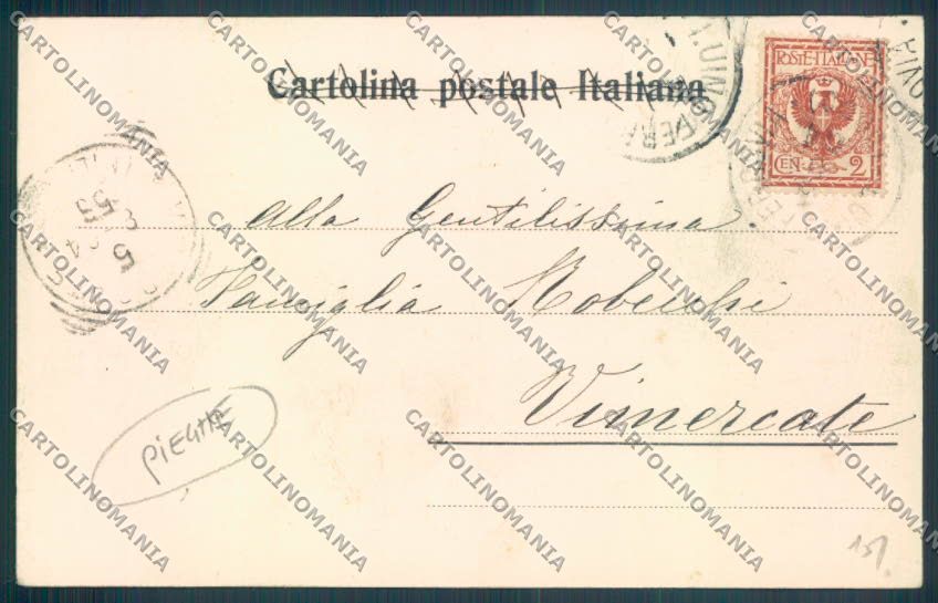 Verbania Pallanza PIEGHE cartolina ZQ6317 – retro