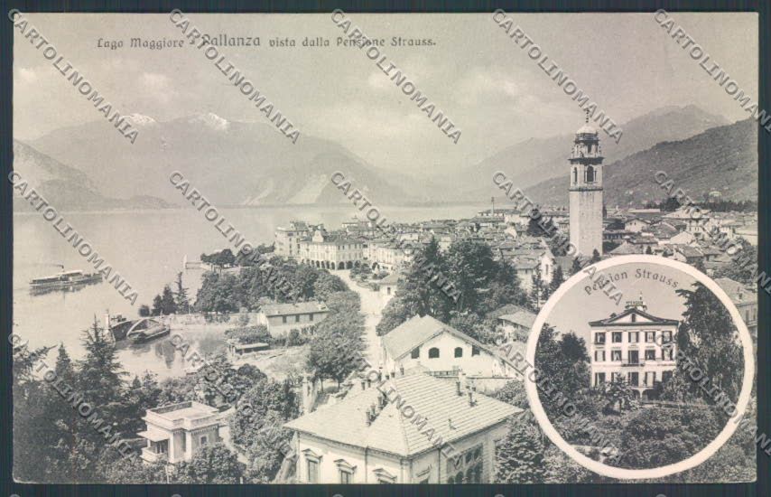 Verbania Pallanza Battello Pensione Strauss cartolina ZQ6333 – fronte