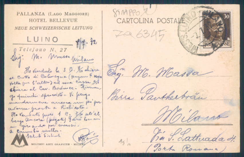 Verbania Pallanza STRAPPO cartolina ZQ6345 – retro