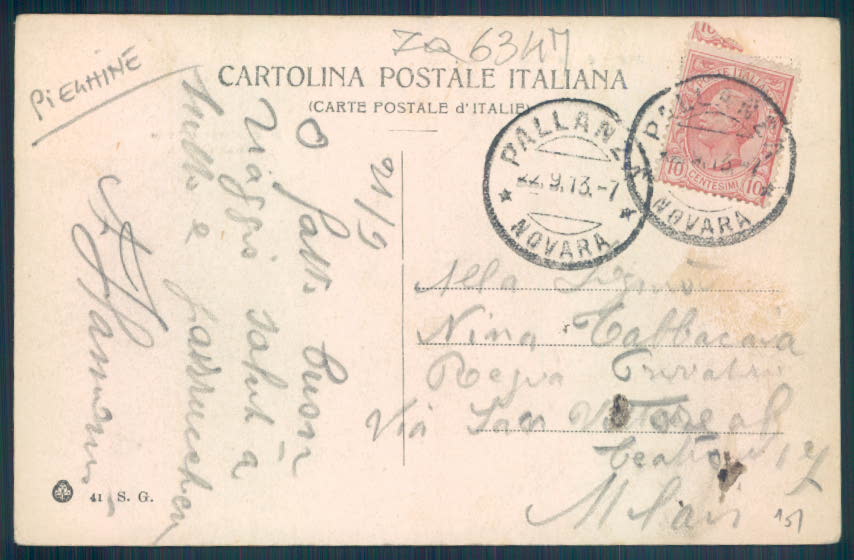 Verbania Pallanza PIEGHINE cartolina ZQ6347 – retro