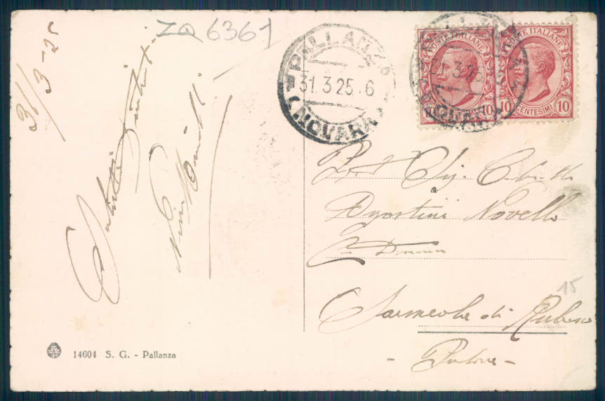 Verbania Pallanza Battello cartolina ZQ6361 – retro