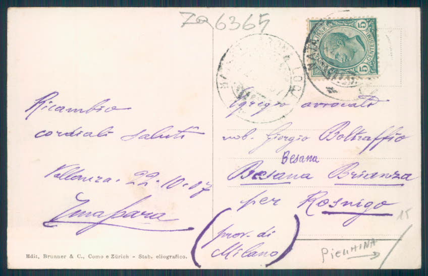 Verbania Pallanza Battello Barca PIEGHINA cartolina ZQ6365 – retro