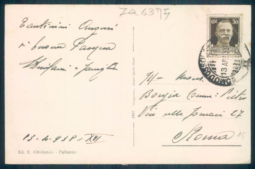 Verbania Pallanza cartolina ZQ6375 – retro