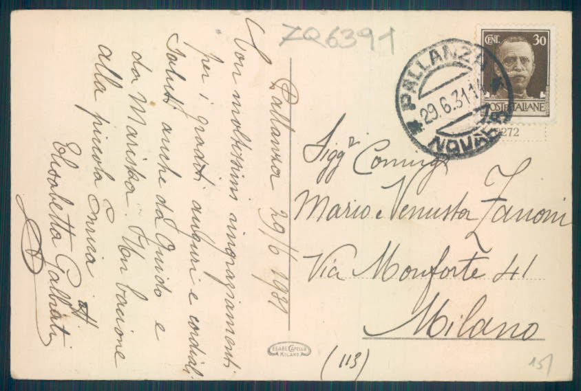 Verbania Pallanza cartolina ZQ6391 – retro