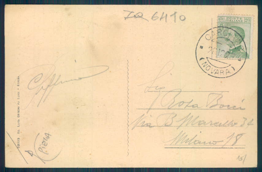 Verbania Pallanza Battello PIEGA cartolina ZQ6410 – retro