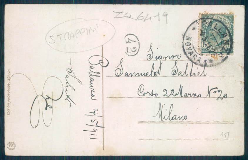 Verbania Pallanza STRAPPINI cartolina ZQ6419 – retro