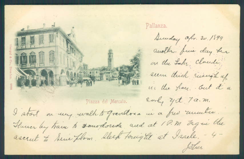Verbania Pallanza 1899 cartolina ZQ6421 – fronte