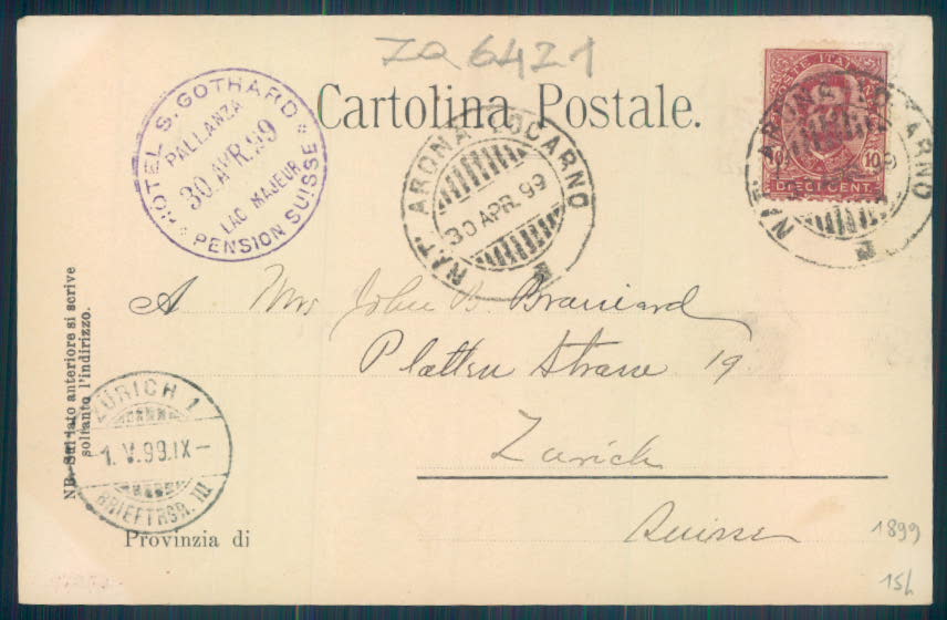 Verbania Pallanza 1899 cartolina ZQ6421 – retro