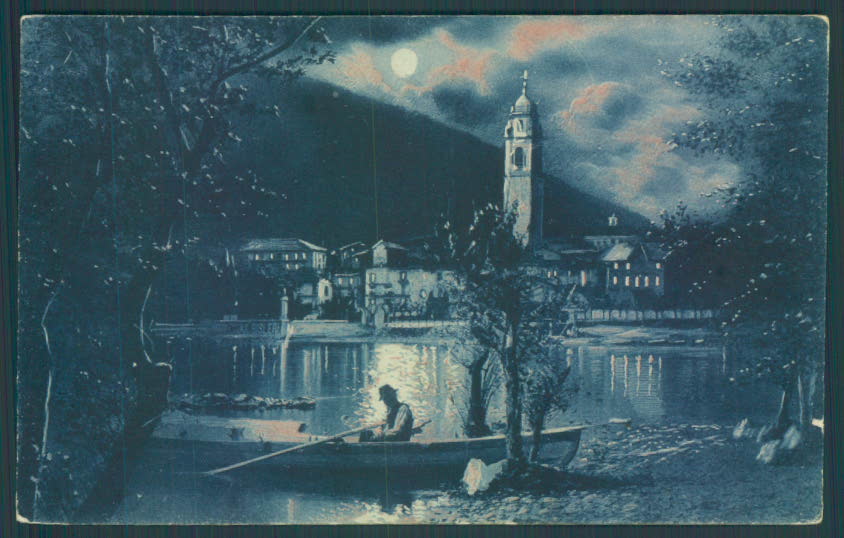 Verbania Pallanza Barca Chiaro di luna cartolina ZQ6454 – fronte