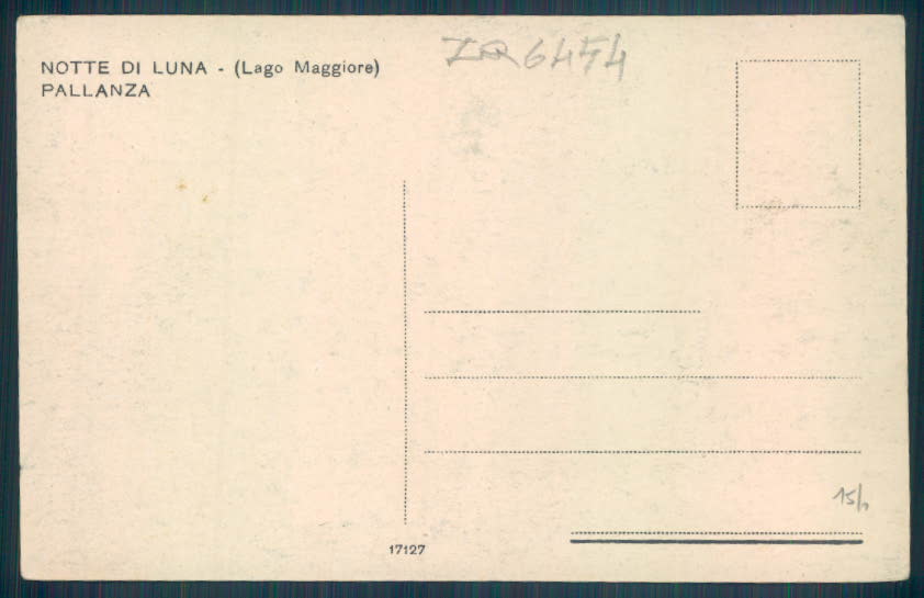 Verbania Pallanza Barca Chiaro di luna cartolina ZQ6454 – retro