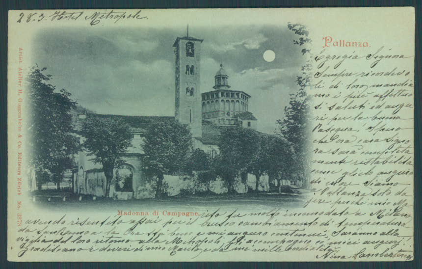 Verbania Pallanza Chiaro di luna PIEGHINA cartolina ZQ6474 – fronte