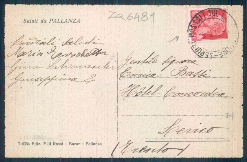 Verbania Pallanza cartolina ZQ6481 – retro