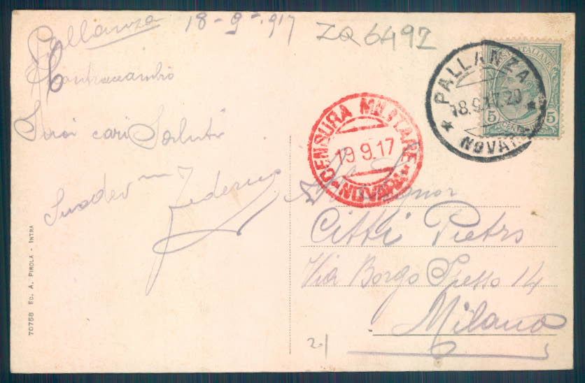 Verbania Pallanza Battello cartolina ZQ6492 – retro