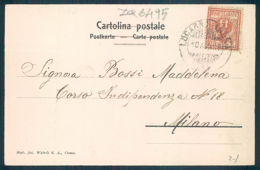 Verbania Pallanza Battello Barca cartolina ZQ6495 – retro