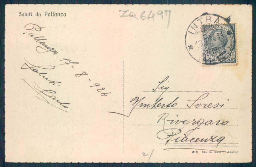 Verbania Pallanza cartolina ZQ6497 – retro