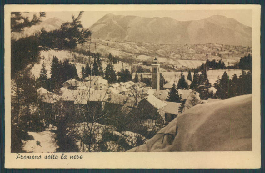 Verbania Premeno Nevicata cartolina ZQ6537 – fronte
