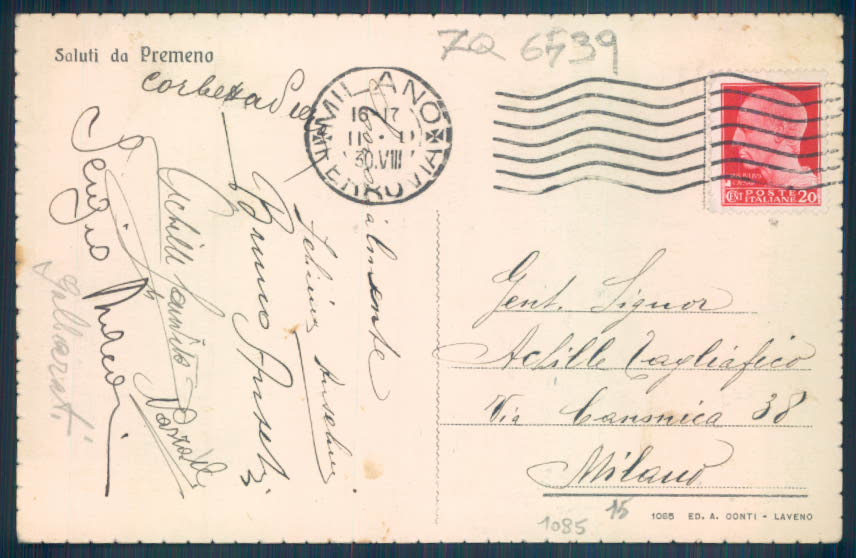 Verbania Premeno cartolina ZQ6539 – retro