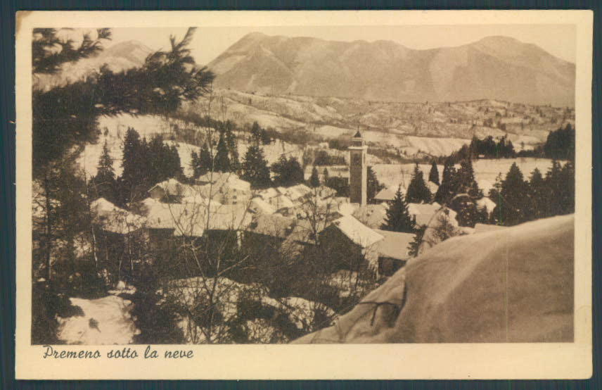 Verbania Premeno Nevicata cartolina ZQ6547 – fronte
