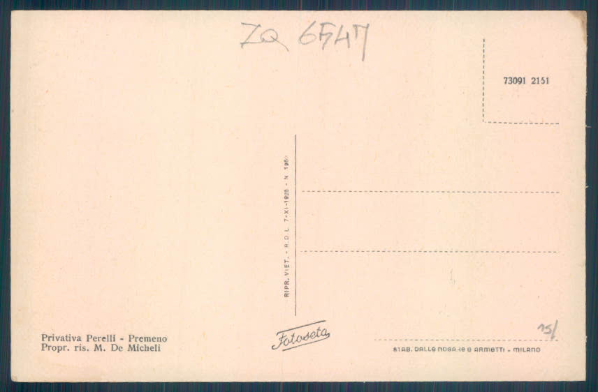 Verbania Premeno Nevicata cartolina ZQ6547 – retro