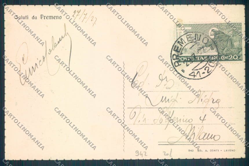 Verbania Premeno cartolina ZQ6627 – retro
