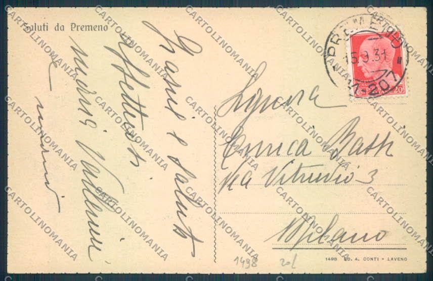 Verbania Premeno cartolina ZQ6628 – retro