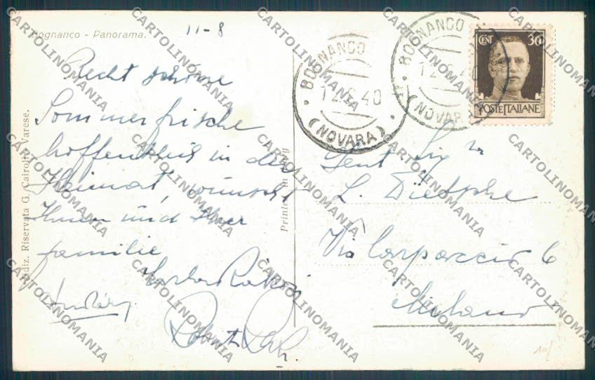 Verbania Bognanco cartolina ZQ6651 – retro