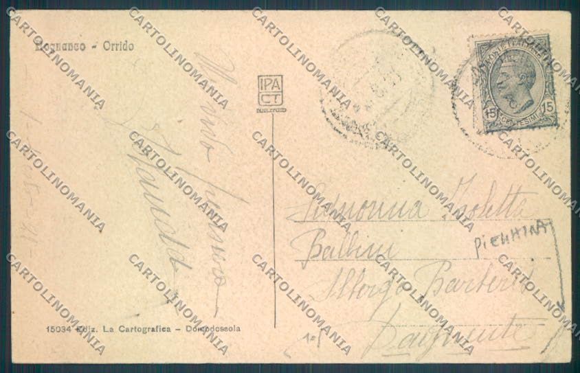 Verbania Bognanco PIEGHINA cartolina ZQ6659 – retro