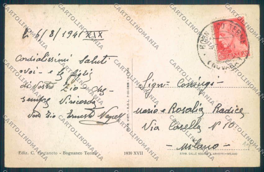 Verbania Bognanco cartolina ZQ6665 – retro