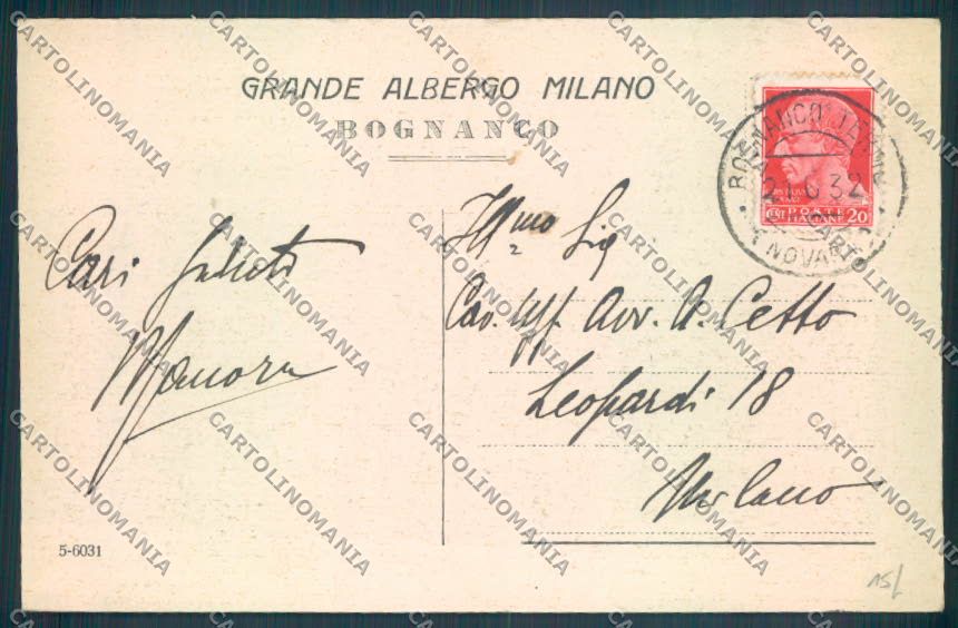 Verbania Bognanco cartolina ZQ6691 – retro